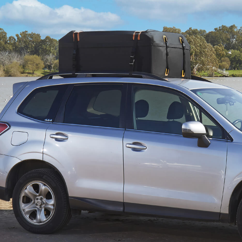XL waterproof BagMate car carrier for top of car, durable material.